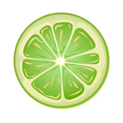 lime slice on a white background