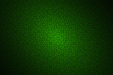 Geometric labyrinth cover. Maze illustration. Monochrome background with lines.