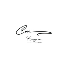 CM initials signature logo. Handwriting logo vector templates. Hand drawn Calligraphy lettering Vector illustration.