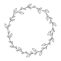 Colored circular laurel foliage and wreath. Design element for invitations, quotes, greeting cards, blogs and more.