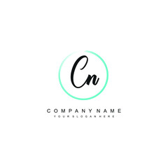 CN initials signature logo. Handwriting logo vector templates. Hand drawn Calligraphy lettering Vector illustration.