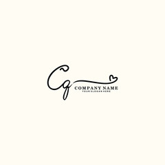 CQ initials signature logo. Handwriting logo vector templates. Hand drawn Calligraphy lettering Vector illustration.
