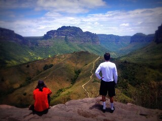 Men looking at the valley, Chapada Diamantina, Brazil