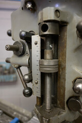 Fototapeta na wymiar Old metal working fabrication machine close up