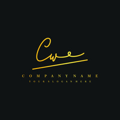 CW initials signature logo. Handwriting logo vector templates. Hand drawn Calligraphy lettering Vector illustration.
