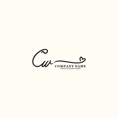 CW initials signature logo. Handwriting logo vector templates. Hand drawn Calligraphy lettering Vector illustration.
