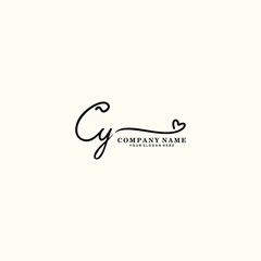CY initials signature logo. Handwriting logo vector templates. Hand drawn Calligraphy lettering Vector illustration.

