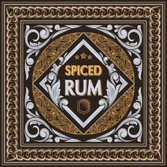Rum - ornate vintage decorative label