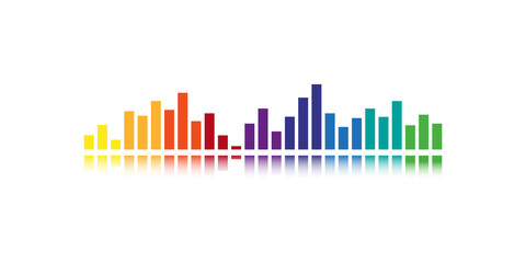 Sound colorful wave, gradient illustration. Isolated vector audio element