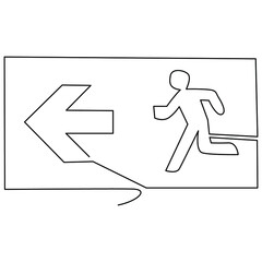 one line continuous drawing rest room signage