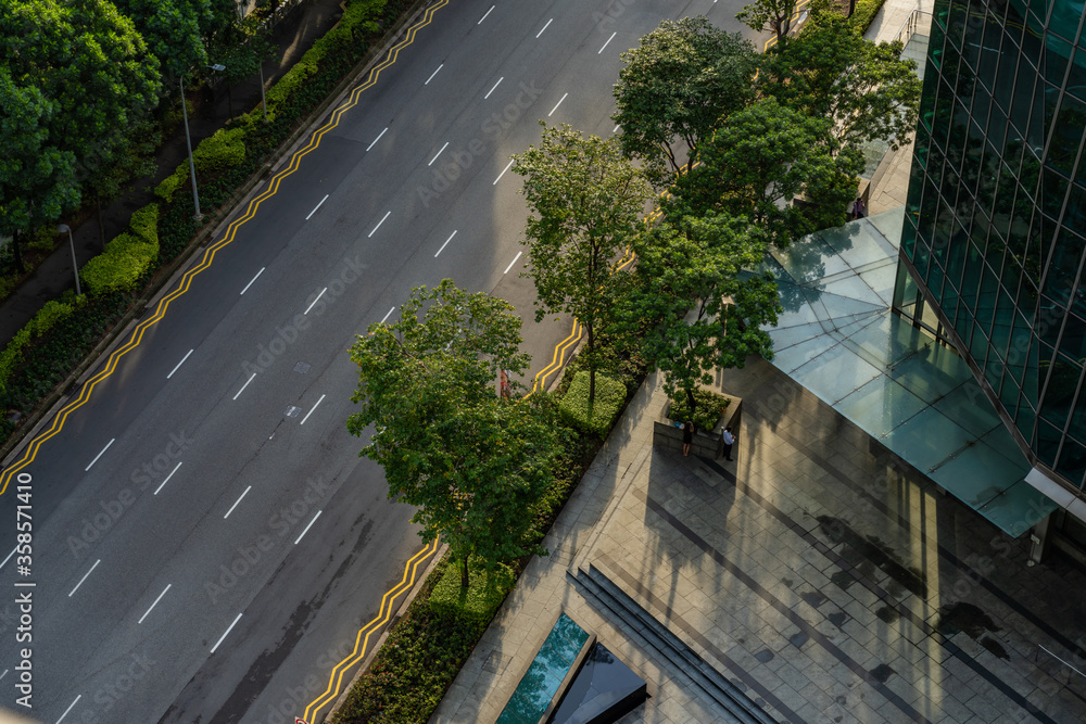 Wall mural singapore street from above