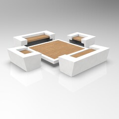 3d image of Bench krion from porcelanosa 00001