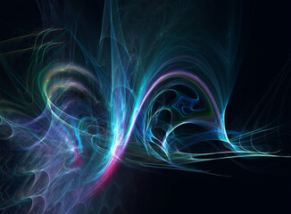 Abstract chaotic pattern on a dark background