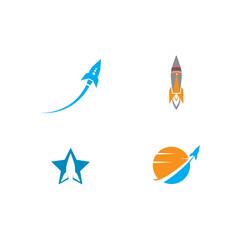 Set Rocket Logo Template vector