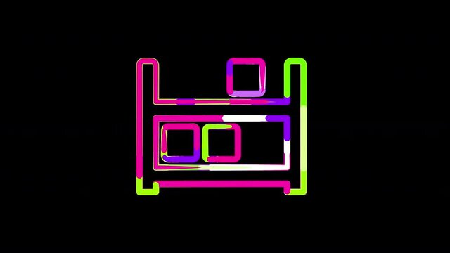 Circles gather in symbol inventory. After it crumbles in a line and moves to the camera. Alpha channel black