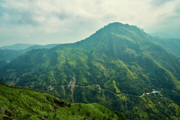 Naklejka premium Little Adam's Peak, Sri Lanka, Mountain landscape, Destination.