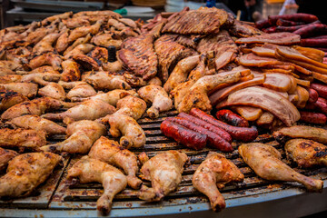 Mixed Barbecue, Chicken, Sausage and berger 