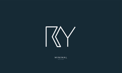 Alphabet letter icon logo RY - obrazy, fototapety, plakaty