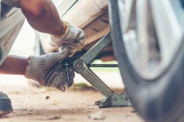 Mechanic man car service repair automobile garage autocar vehicles service mechanical man...