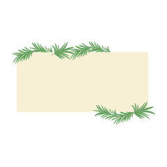 Vector rectangular frame decorated with sprigs of rosemary.