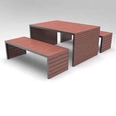3d image of Street table Rook set 00001