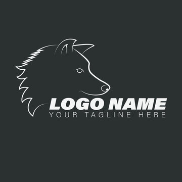 a logo that forms the dog's head