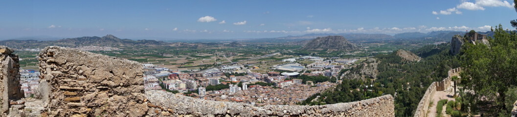 Fototapeta na wymiar Panoramic view of Xativa town, Valencia, Spain