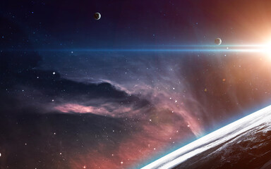 Obraz na płótnie Canvas Universe scene with planets, stars and galaxies