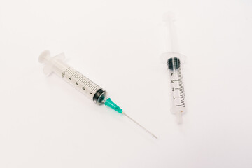 Two syringe on a white background.