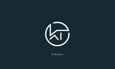 Alphabet letter icon logo KT