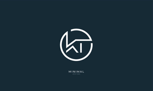 Alphabet letter icon logo KT