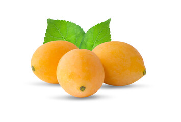 Sweet ripe Marian plum thai fruit an isolated on white background