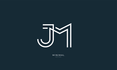 Alphabet letter icon logo JM
