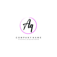 AQ initials signature logo. Handwriting logo vector templates. Hand drawn Calligraphy lettering Vector illustration.