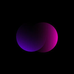 Neon circle logo. Vector