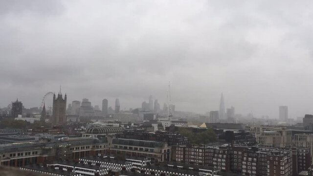 London Time Lapse Clouds Over City UK