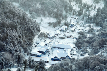Fototapeta na wymiar Base camp in Himalaya. Nepal trek