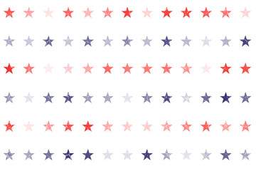 4th of July Stars and Stripes Seamless Pattern, colored as USA Flag. Red, Blue, White Stars and Lines Background for Celebration Holiday American President Day, memorial day, Vector Illustration