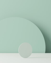 Minimal scene with podium and abstract background. Pastel blue and white colors scene. Trendy 3d render for social media banners, promotion, cosmetic product show. Geometric shapes interior.
