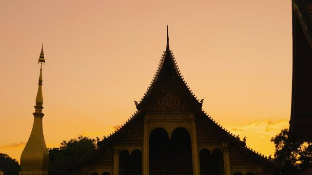 Wat Saen Temple or Wat Sene at Sunset in Luang Prabang, Laos