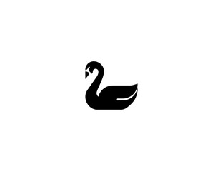 Swan vector flat icon. Isolated swan bird emoji illustration