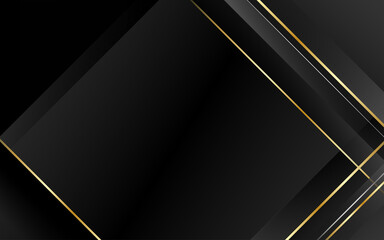 Abstract luxury gold lines modern polygonal dark vector background illustration