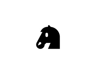 Horse head vector flat icon. Isolated horse face cartoon style emoji illustration