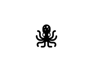 Octopus vector flat icon. Isolated octopus emoji illustration