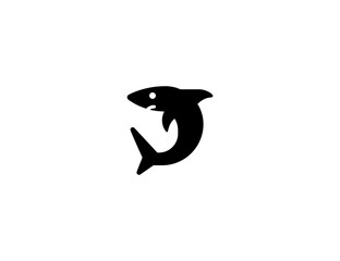 Fototapeta premium Shark vector flat icon. Isolated shark emoji illustration