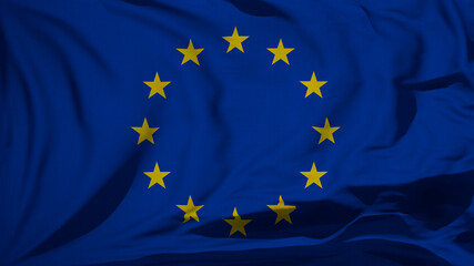 Fabric wavy texture national flag of EEC European Economic Community