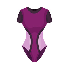 Sports Tight and Elastic Bodysuit as Track Womenswear Vector Illustration