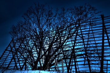 old wooden stockfish structure