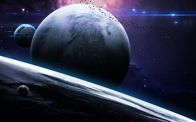 Obraz na płótnie Canvas Universe scene with planets