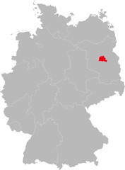 Berlin state isolated on Germany map. Business concepts and backgrounds.